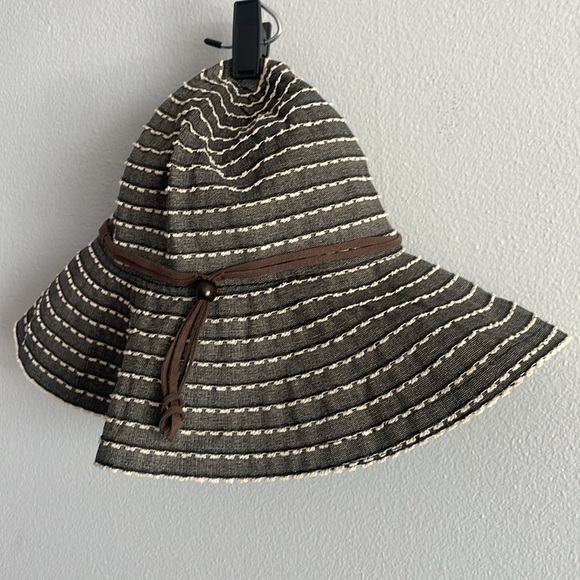 REI Striped Gray Cotton Blend Summer Brimmed Hat - Picture 3 of 11